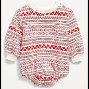 Old Navy Red and White fleeced line 6-12 months top